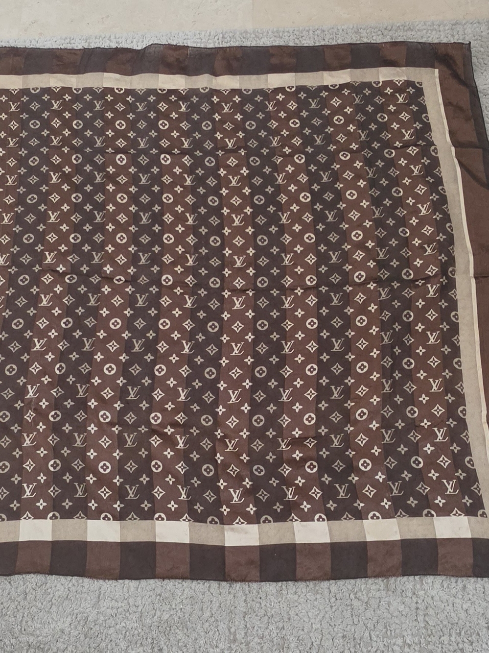 Luxury Brown Monogram Scarf